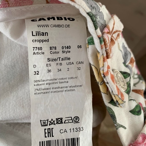 Cambio Floral Print Zippered Ankle Pants, Perfect For Spring/Summer - Size US 2 - Picture 11 of 11